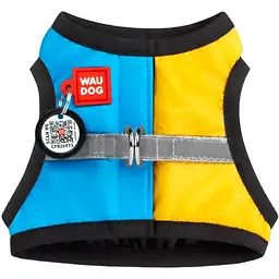 Шлея для собак м'яка Waudog Clothes з QR паспортом Colors of freedom, XS1, 24-27х18-20 см - мініатюра 2