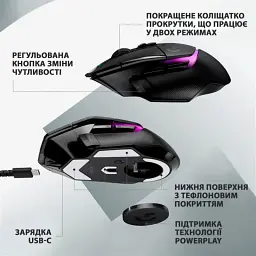 Мишка Logitech G502 X Plus Wireless Black (910-006162) - мініатюра 7