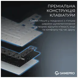 Клавіатура GamePro Asgard Valhalla Pro MK160B-D-Pro Rainy Switch Wireless/Bluetooth/USB UA Black (MK160B-D-Pro) - мініатюра 5