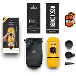 Портативна еспресо-кавоварка Wacaco Nanopresso жовта, механічна, для меленої кави - мініатюра 5