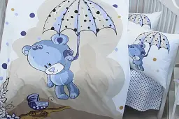 Комплект постільної білизни в ліжечко Tag Tekstil Umbrella blue для немовлят Парасолька (блакитна) - мініатюра 3
