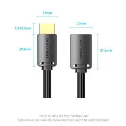Кабель мультимедійний HDMI M to HDMI F 5.0m V2.0 4K60Hz Vention (AHCBJ) - мініатюра 12