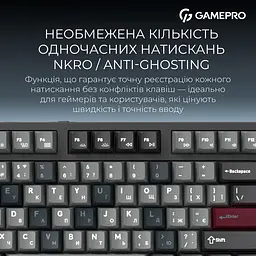 Клавіатура GamePro Asgard Ragnar Keychron Super Red Switch Wireless/Bluetooth/USB Black бездротова (MK285BK) - мініатюра 15