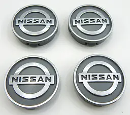 Емблеми коліс Nissan (Сірі + Хром) 59 мм (4 шт)