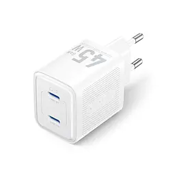 Зарядний пристрій Vention 2xUSB-C PD 45 Вт GaN прозоро-білий (FCFW0-EU) - мініатюра 1