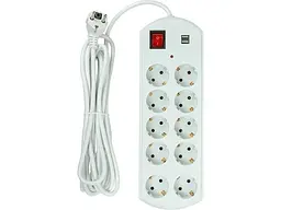 Мережевий фільтр-подовжувач PowerPlant 5м White (YS-N6065/5) - мініатюра 2