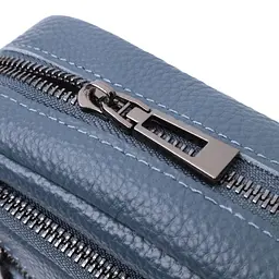Оригінальна сумка жіноча з накладною кишенею з натуральної шкіри Vintage 22641 синя - мініатюра 9