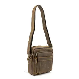 Невеликий шкіряний месенджер коричневого кольору Tiding Bag M39-681DB - мініатюра 7