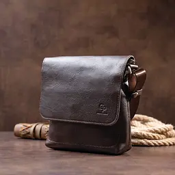 Чоловіча шкіряна сумка GRANDE PELLE 21х23х4,5 см sum0012521 - мініатюра 7
