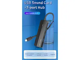 Док-станція для ноутбука Vention Hub USB 3.1 Type-C Black (TGQBB) - мініатюра 10