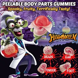 Жувальні цукерки Amos Halloween Peelerz Body Parts Gummies Candy 240г - мініатюра 2