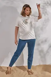 Вільні легкі джинси Mom для вагітних Sheldon denim XL Юла Мама Блакитний - мініатюра 2