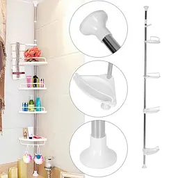 Кутова полиця для ванної кімнати розсувна Multi Corner Shelf GY-188 - мініатюра 2