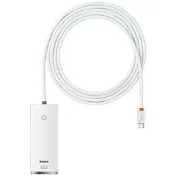 Хаб конвертер Baseus Lite Series 4-Port Type-C to 4 порти Usb 3.0 2 метри білий WKQX030502