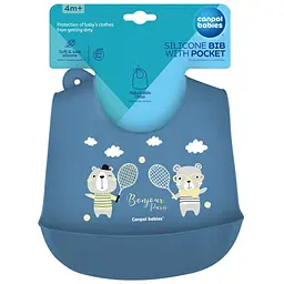 Слинявчик Canpol babies Bonjour Paris силіконовий з кишенькою синій (74/027_blu) - мініатюра 2