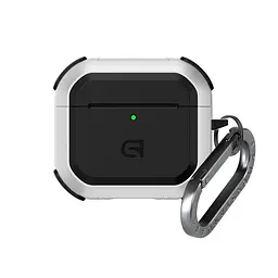 Чохол для навушників Apple AirPods 4, білий, Panzer, протиударний захисний кейс з TPU та полікарбонату, посилені стінки, захист від подряпин, пилу та ударів, легкий та компактний, з карабіном для кріплення, ArmorStandart (ARM82553)