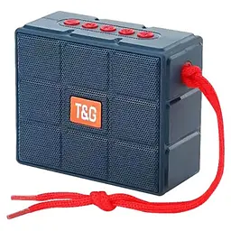 Портативна бездротова Bluetooth колонка T&G TG-311 з потужним звучанням LED-підсвічуванням та ремінцем для перенесення Синій