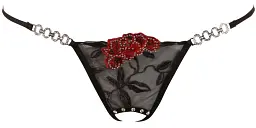 Трусики-стрінги String Rose Crotchless M/L чорний - мініатюра 4