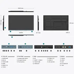 Інтерактивна панель 86" Benq RE8604A, IPS, UHD, 8Гб/ 32Гб, колонки, кріплення, чорна - мініатюра 9