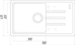 Кухонна мийка гранітна Globus Lux Lugano мигдаль 780x435мм-А0008, Терра - мініатюра 5