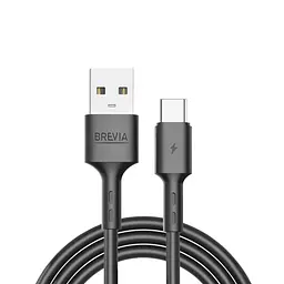 Кабель Brevia USB to Type-C 2,4A 2 м, чорний ZIP (51200BUCZ1)