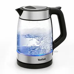 Tefal Електрочайник Glass Kettle 1.7л, скло, з підсвіткою, чорно-срібний - мініатюра 2