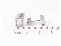 Сережки Xuping TTM Stainless Steel Родій пусети "Квадратні кристали" 7х7мм 283952 - мініатюра 2