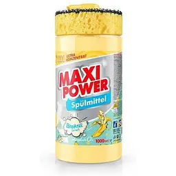 Засіб для миття посуду MAXI POWER 1л дозатор+губка Банан