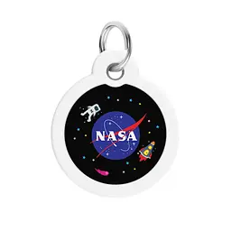 Адресник для собак і котів Waudog Smart ID з QR паспортом, NASA, M, діаметр 30 мм - мініатюра 2