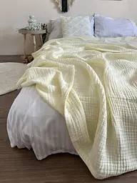Покривало Zeintex Heaven муслінове бавовняне кремове 240х280 см - мініатюра 4