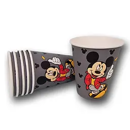 Стакан одноразовий для гарячих напоїв з малюнком об'єм 400 мл "MICKEY MOUSE" 50 шт/уп. - мініатюра 3