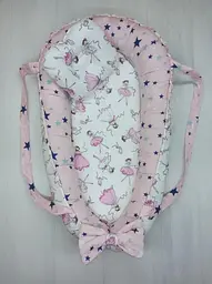 Позиціонер для новонародженого кокон, babynest з ручками, зі знімним дном + подушка BST Балерина Рожева