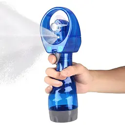Ручний мінівентилятор із пульверизатором на батарейках, Water Spray Fan, Синій, з розпилювачем води (ST)