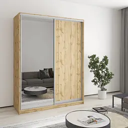 Шафа-купе дводверна MebelStar Стандарт AL ДСП/Дзеркало 160x60x210 см Дуб тахо (MBS-3474)