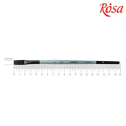 Пензель синтетика плоска Stream 134 № 5 коротка ручка ROSA (4823098517290)