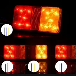 Задній ліхтар LED прямокутний 10LED 12-24V 150 х 80 х 30 мм 2 шт. (BL-64910) - мініатюра 5