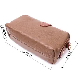Красивий клатч з цікавою клямкою з натуральної шкіри Vintage 22425 коричневий - мініатюра 5
