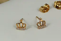 Сережки гвоздики Xuping Jewelry корона 7 мм золотисті
