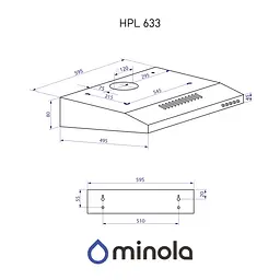 Витяжка плоска MINOLA HPL 633 WH - мініатюра 16
