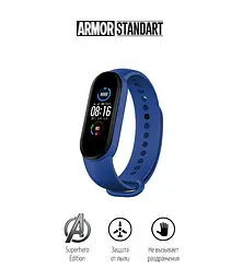 Ремінець ArmorStandart Superhero Edition для Xiaomi Mi Band 7/6/5 Captain America Blue (ARM57108) - мініатюра 2