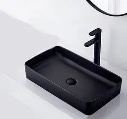 Умивальник Rea Denis 35x61 black matt (REA-U3690), Матова - мініатюра 5