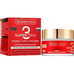 Крем проти зморшок Bielenda Super Trio Retinol + Vit C + Kolagen 60+ відновлювальний 50 мл - мініатюра 2