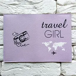 Обкладинка для паспорта Travel girl 5 (фіолетовий) - мініатюра 3