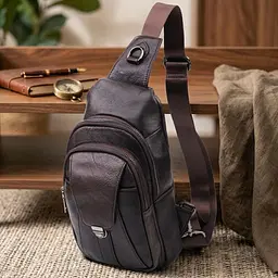 Зручна чоловіча сумка через плече з натуральної шкіри Vintage 21306 коричнева