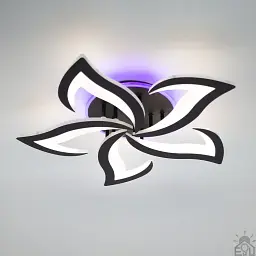 Керована світлодіодна люстра ELLA RGB 42+10 Вт 5F RC 600x95 мм Чорна ESLLSE