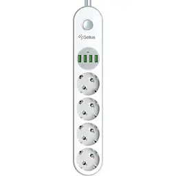 Подовжувач Gelius Pro PowerStrip G-Power GP-PS-001 4 ports 220 V/4 USB 3.4 A 2 m White - мініатюра 4