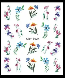Наклейки для ногтей Цветочки YZW-3024