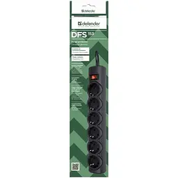 Мережевий фільтр живлення Defender 153, 3 m, 6 роз, black (99495) - мініатюра 2
