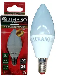 Лампа LED ДС 10W E14 3000K 900Lm свічка TM LUMANO