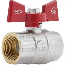 Кран кульовий Thermo Alliance Standart 3/4" ВВ прямий, PN40, метелик SD602NW20PN40